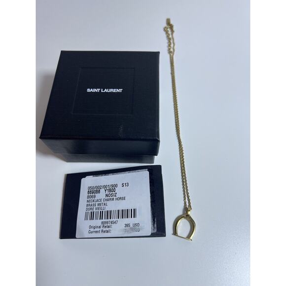 Saint Laurent Necklace Stirrup Pendant YSL NWT - Picture 1 of 9